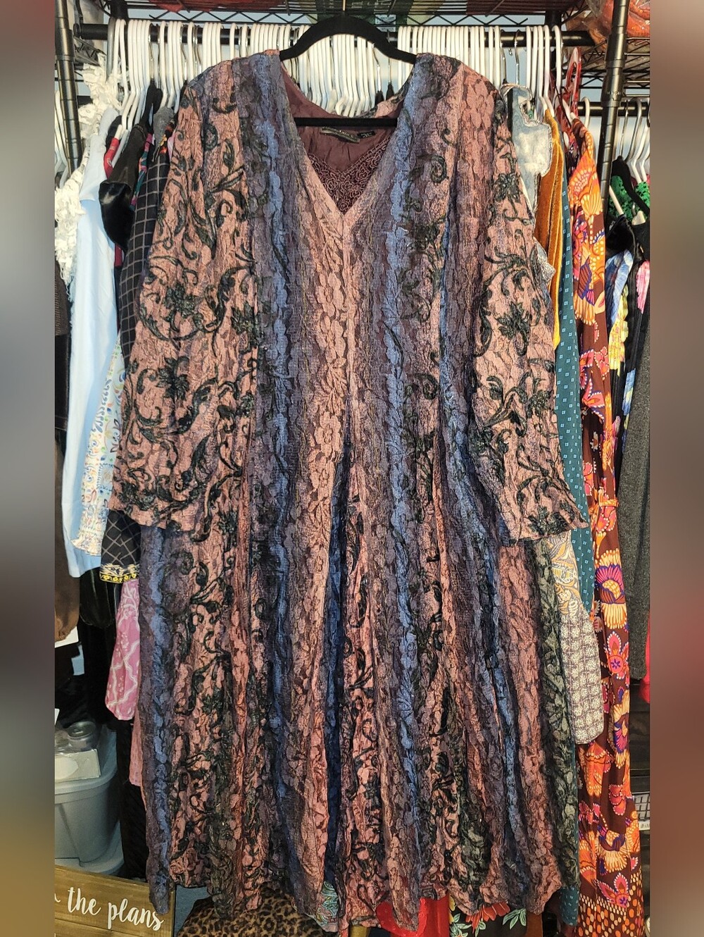 Vintage Nostalgia Lace V-Neck Dress